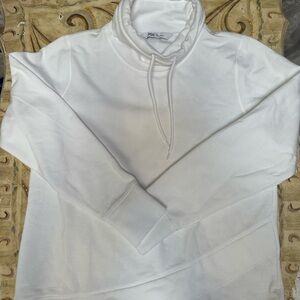 DSG White Funnel-Neck Pullover Sweatshirt